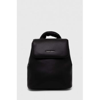 Tommy Jeans rucsac femei, culoarea negru, mic, neted