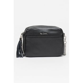 Geanta crossbody de piele cu canaf