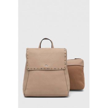 Answear Lab rucsac femei, culoarea maro, mic, cu imprimeu