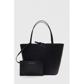 Armani Exchange poșetă cu două fețe culoarea negru
