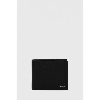 BOSS portofel de piele barbati, culoarea negru