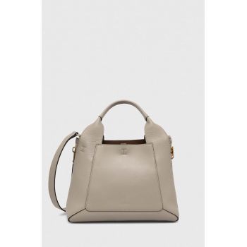 Furla poseta de piele culoarea gri