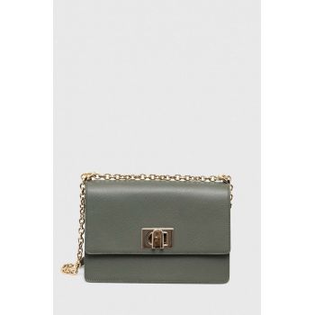 Furla poseta de piele culoarea verde