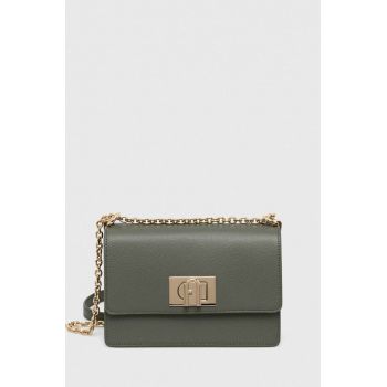 Furla poseta de piele culoarea verde