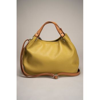 Geanta shopper din piele cu aspect texturat
