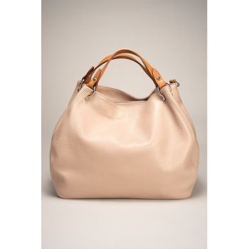 Geanta shopper din piele cu aspect texturat
