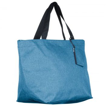 Geanta shopper multifunctionala medie din material textil panzat, albastru