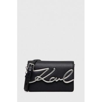 Karl Lagerfeld poseta de piele culoarea negru