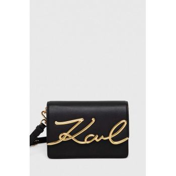 Karl Lagerfeld poseta de piele culoarea negru