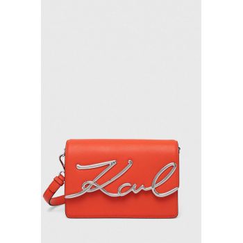 Karl Lagerfeld poseta de piele culoarea rosu