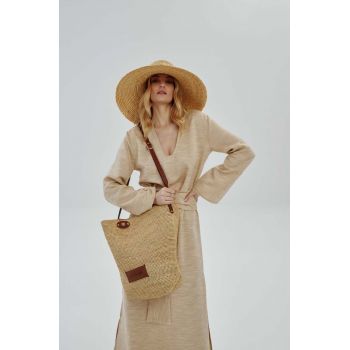 LE SH KA headwear poseta Summer Bag culoarea bej