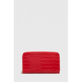 Answear Lab portofel de piele femei, culoarea rosu