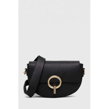 Answear Lab poseta de piele culoarea negru