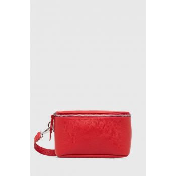 Answear Lab poseta de piele culoarea rosu