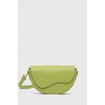 Answear Lab poseta de piele culoarea verde