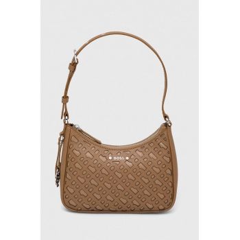 BOSS poseta de piele culoarea bej