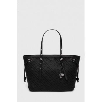 BOSS poseta de piele culoarea negru
