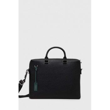 Coccinelle geanta pentru laptop din piele culoarea negru
