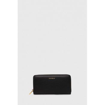 Coccinelle portofel de piele femei, culoarea negru