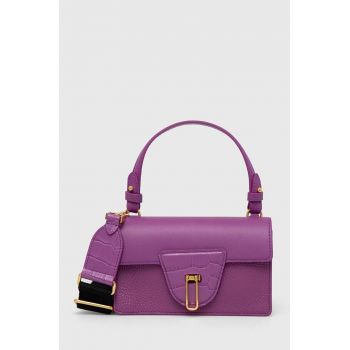Coccinelle poseta de piele culoarea violet