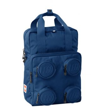 Lego Ghiozdan copii culoarea albastru marin, mare, material neted