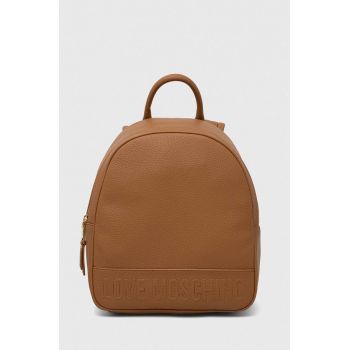 Love Moschino rucsac femei, culoarea maro, mic, neted
