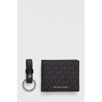 Michael Kors portofel + breloc barbati, culoarea negru