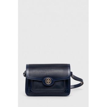 Tory Burch poseta de piele culoarea albastru marin