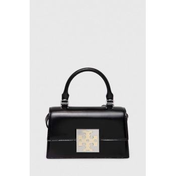 Tory Burch poseta de piele culoarea negru