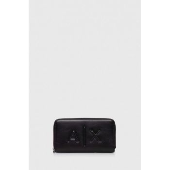 Armani Exchange portofel femei, culoarea negru