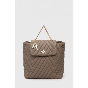 Armani Exchange rucsac femei, culoarea alb, mic, neted