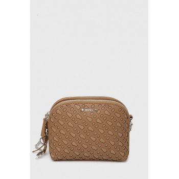 BOSS poseta de piele culoarea bej