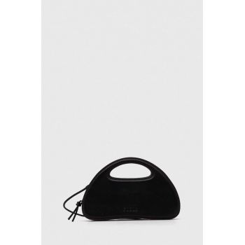 Furla poseta de piele culoarea negru
