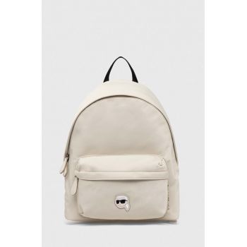 Karl Lagerfeld rucsac femei, culoarea bej, mic, neted