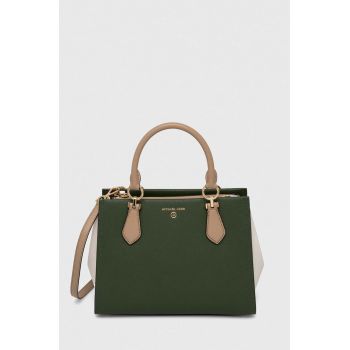 MICHAEL Michael Kors poseta de piele culoarea verde