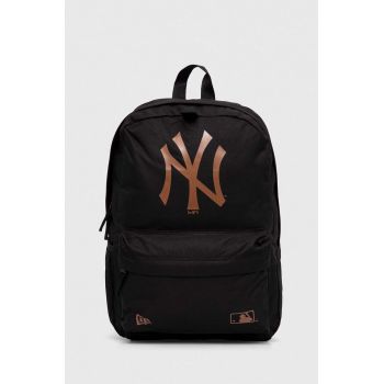 New Era rucsac culoarea negru, mare, cu imprimeu, NEW YORK YANKEES
