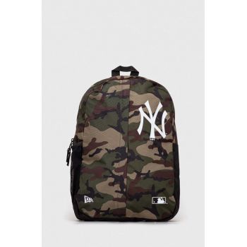 New Era rucsac culoarea verde, mare, modelator, NEW YORK YANKEES
