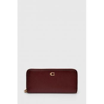 Coach portofel de piele femei, culoarea bordo