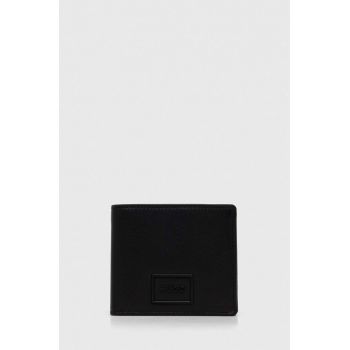 HUGO portofel de piele barbati, culoarea negru
