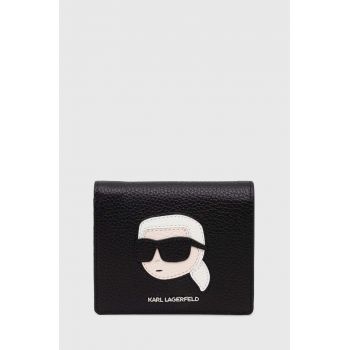 Karl Lagerfeld portofel de piele femei, culoarea negru