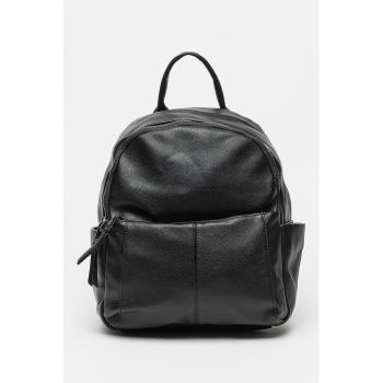Rucsac de piele ecologica cu buzunar frontal