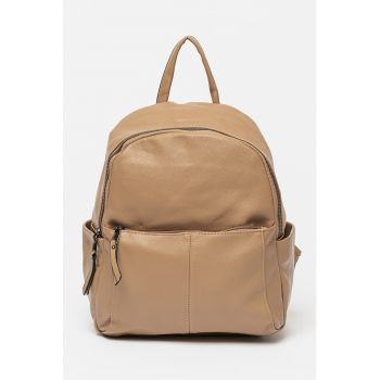 Rucsac de piele ecologica cu buzunar frontal