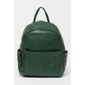 Rucsac de piele ecologica cu buzunar frontal