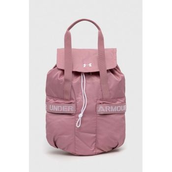 Under Armour rucsac femei, culoarea roz, mic, neted