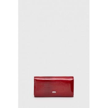 Answear Lab portofel de piele femei, culoarea rosu