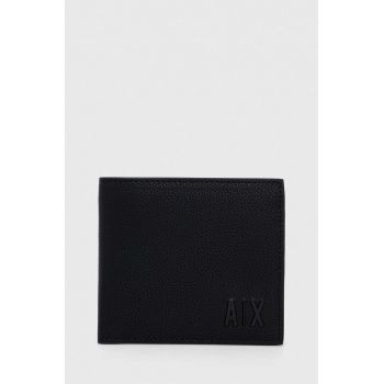 Armani Exchange portofel de piele barbati, culoarea negru