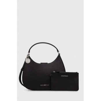 Emporio Armani poseta de piele culoarea negru