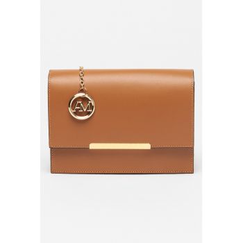 Geanta crossbody de piele cu clapa
