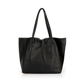 Geanta shopper de piele cu aspect texturat