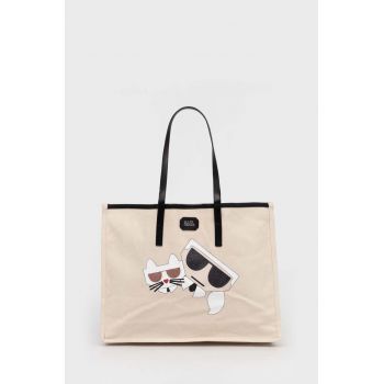 Karl Lagerfeld poseta culoarea bej